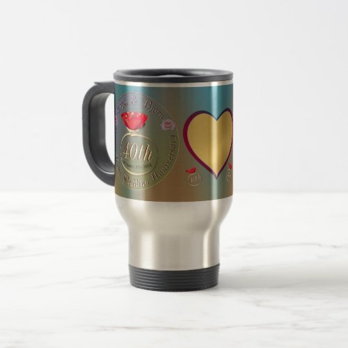 40th 15th Wedding Anniversary Ruby Photo Mug