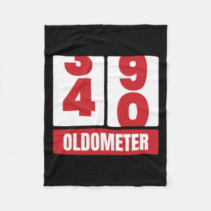 40th 40 Birthday Funny Gift Men Women Oldometer -4 Fleece Blanket
