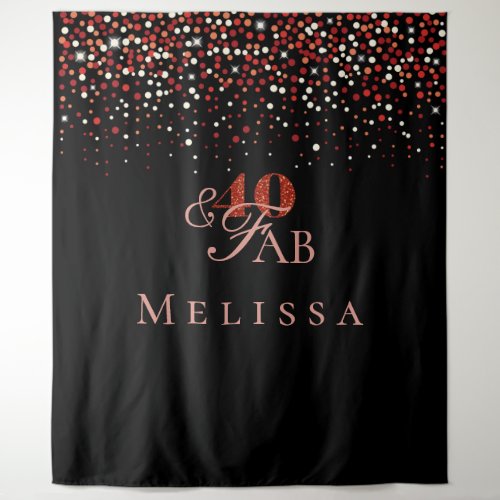 40th 40  fab birthday confetti design Tapestry