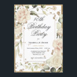40th 40 Forty Fortieth Birthday Gold Watercolor Invitation<br><div class="desc">Gorgeous gold trimmed pink blush floral design. Such delicate flowers. This has a rustic vintage look with the muted shades of color. This invitation is perfect for the beautiful woman who is turning 40. So chic and sophisticated. The perfect 40th birthday invitation. I’ve enjoyed creating this design for you. Zazzle...</div>
