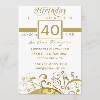 40th - 49th Birthday Party Invitations by NightSweatsDiva at Zazzle