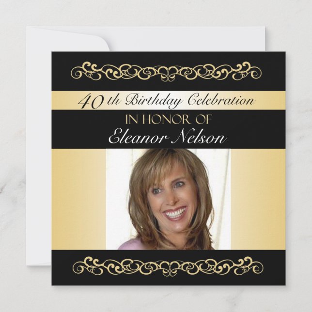 40th-49th Birthday Party Invitations With Photo (Front)