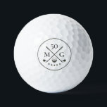 40th 50th 60 Birthday Golf Monogram Modern Balls<br><div class="desc">Looking for the perfect gift for Dad and customisable? Celebrate Father's Day and his birthday with a personalized golf-themed 40th 50th 60 Birthday Golf Monogram Golf design</div>