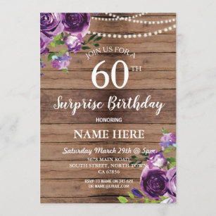 SURPRISE Party Invitations Jewel Toned Invite Pink Purple and Gold Surprise Birthday Party Invites Women/'s 50th Birthday or any age
