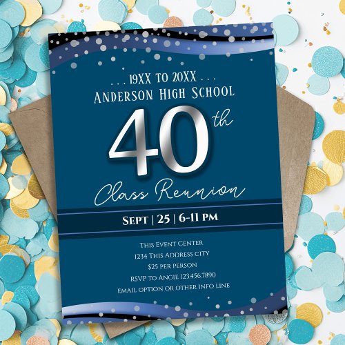 40th Alumni High School Reunion Blue Announcement