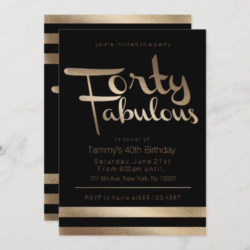 40th and Fabulous Birthday Invitations