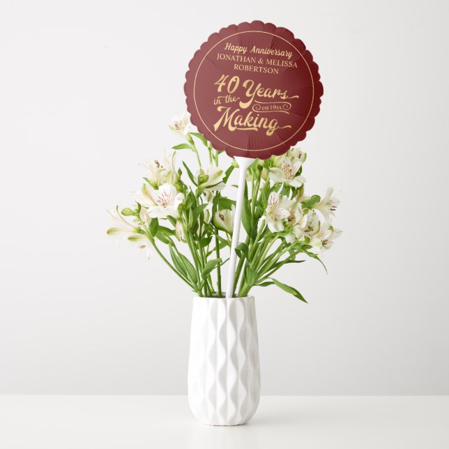 40th Anniversary 40 Years in the Making Custom Balloon (Vase)