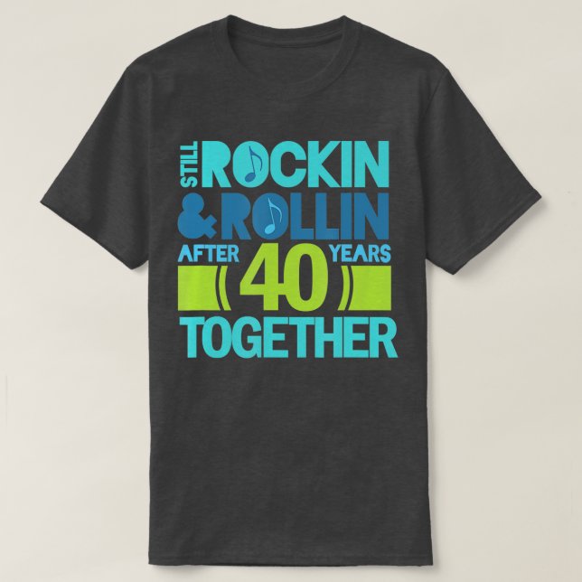 40th Anniversary  40 Years Together Couples Gift  T-Shirt (Design Front)