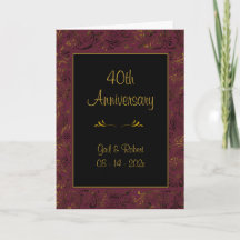 40th Anniversary Burgundy Gold Photo