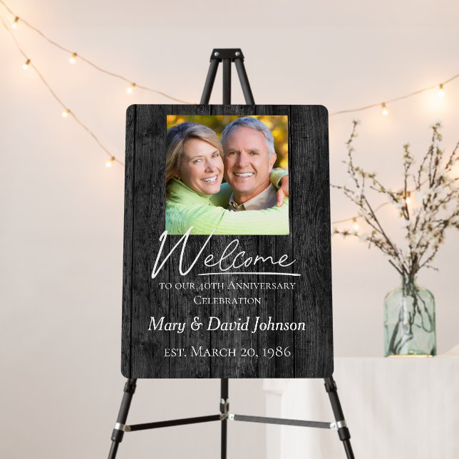 40th Anniversary Celebration On Oak Wood  Foam Board (In Situ (Stand))