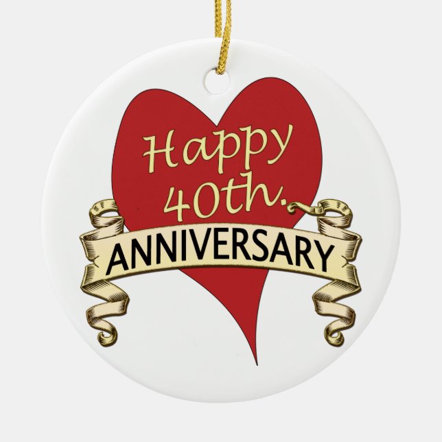 40th. Anniversary Ceramic Ornament (Front)