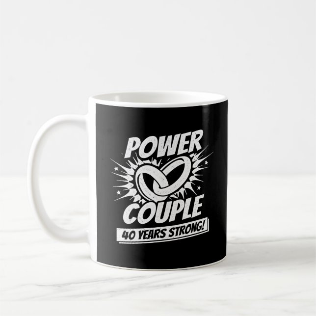 40th Anniversary Couples Married 40 Years Strong Coffee Mug (Left)