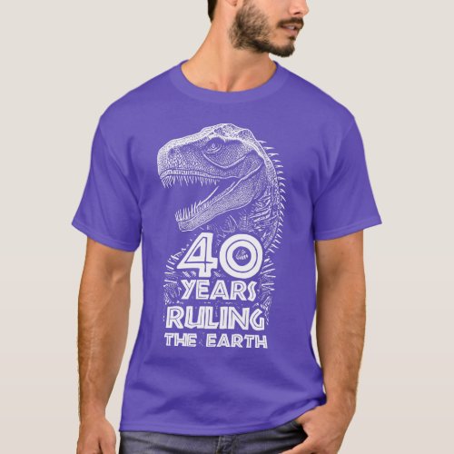 40th Anniversary Dinosaur Lovers Birthday T_Shirt