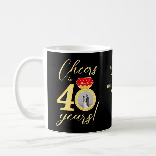 40th Anniversary Double Wedding Photo Template Coffee Mug