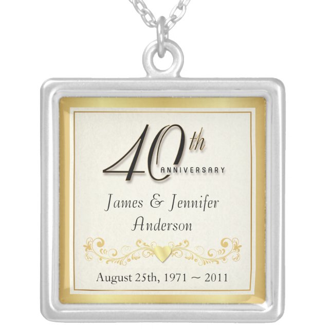 40th Anniversary Elegant Keepsake Pendant (Front)