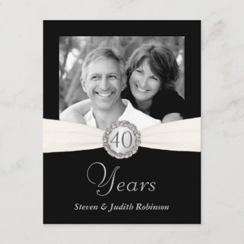 40th Anniversary - Faux Pocket Style - Small Invitation by SquirrelHugger at Zazzle