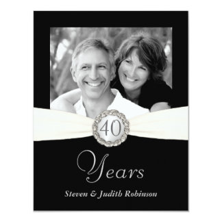 40th Anniversary - Faux Pocket Style - SMALL Invitation