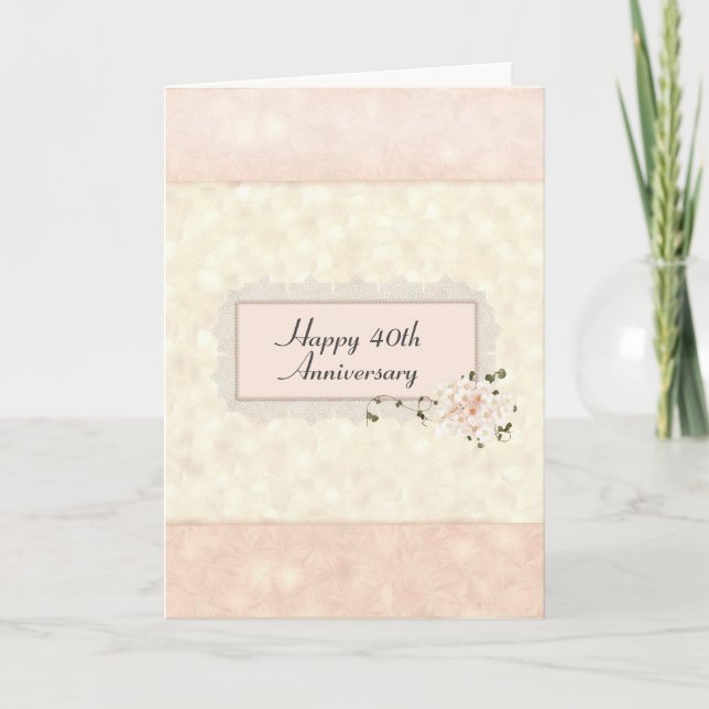 40th Anniversary Floral Bouquet  Card (Front)