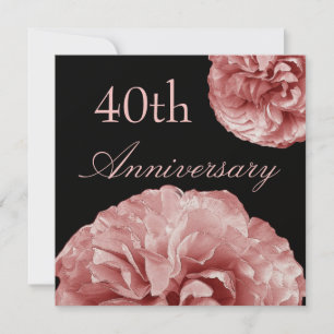 40th Anniversary Invitation PASTEL PINK Roses