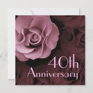 40th Anniversary Invitation - PINK Rose