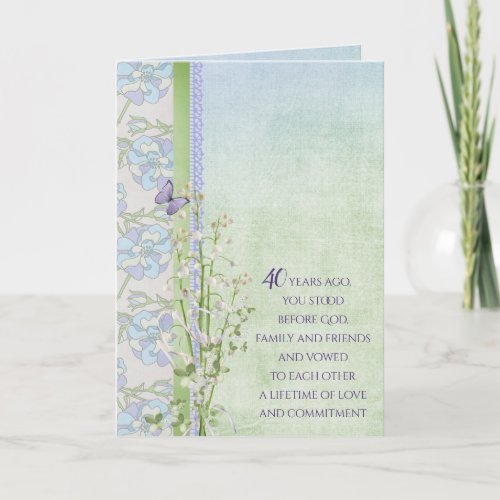 40th Anniversary Lily of the Valley bouquet Card