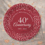 40th Anniversary Love Hearts Confetti Paper Plates