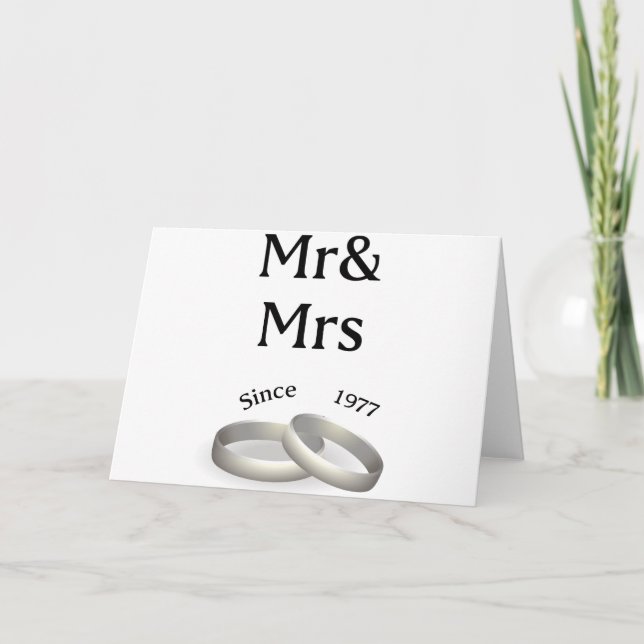 40th anniversary matching Mr. And Mrs. Since 1977 Card (Front)