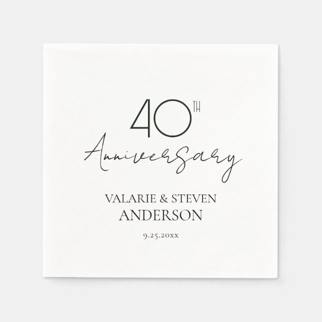 40th Anniversary Minimal Napkins (Front)
