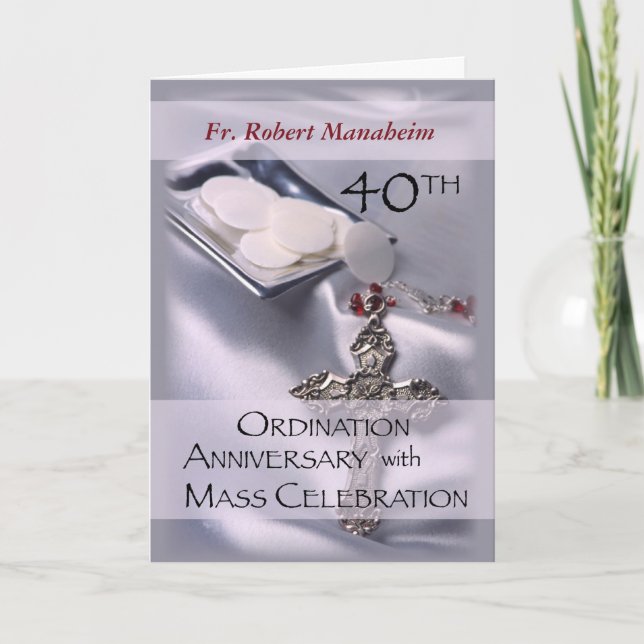 40th Anniversary of Ordination Invitation Cross (Front)