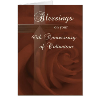 40th Anniversary of Ordination, Red Rose and Cros Card