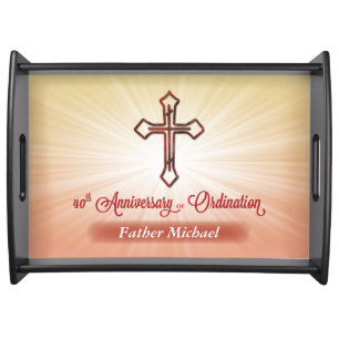 40th Anniversary of Ordination, Ruby Cross on Star Serving Tray