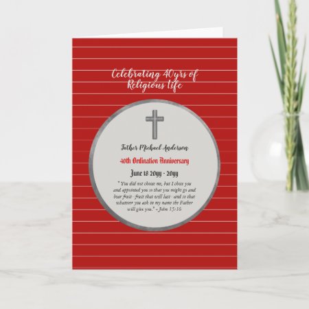 40th Anniversary Ordination Priest - ANY Clergy Card