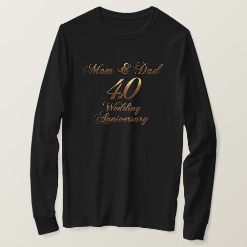 40th Anniversary Parents Ruby Wedding Anniversary T_Shirt