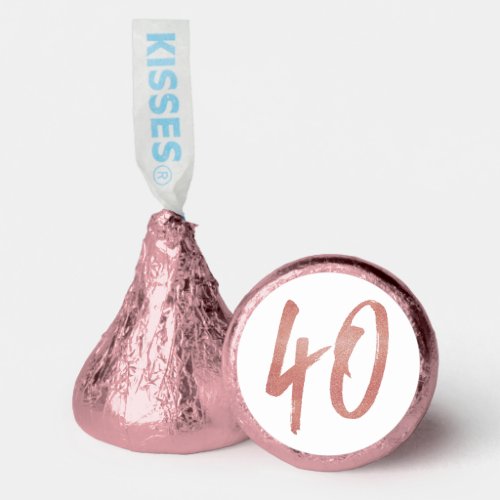 40th anniversary party faux rose gold glitter hersheys kisses