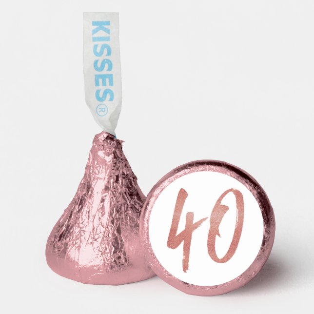 40th anniversary party faux rose gold glitter hershey®'s kisses® (Front)