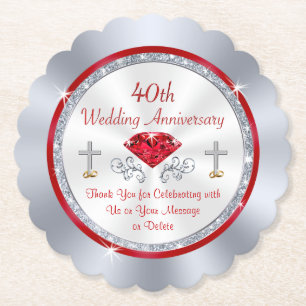 40th Anniversary Party Favors, Cheap Coasters