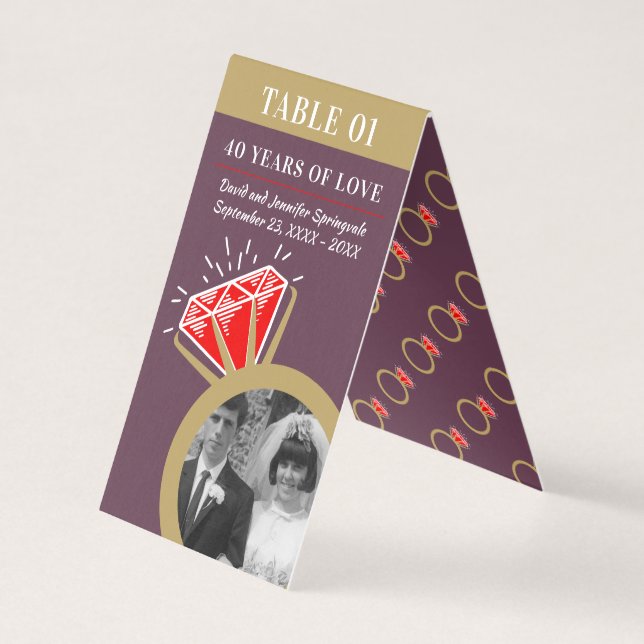 40th anniversary party ruby gold ring two photo (Front)