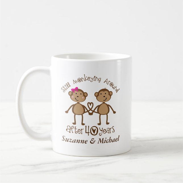 40th Anniversary Personalized 40 Year Mugs (Left)