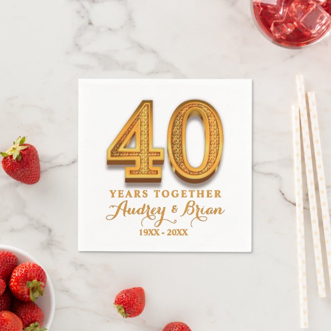 40th Anniversary Personalized Napkins (Insitu)