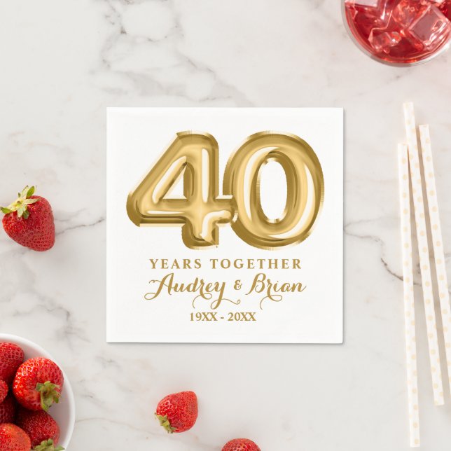 40th Anniversary Personalized Napkins (Insitu)