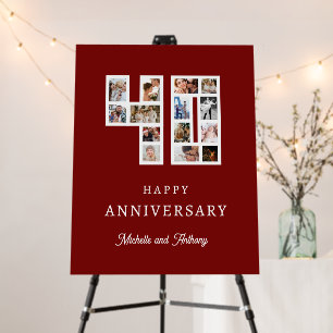 40th Anniversary Photo Collage Ruby Sign Board