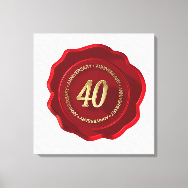 40th anniversary red wax seal canvas print (Front)