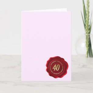 40th anniversary red wax seal card