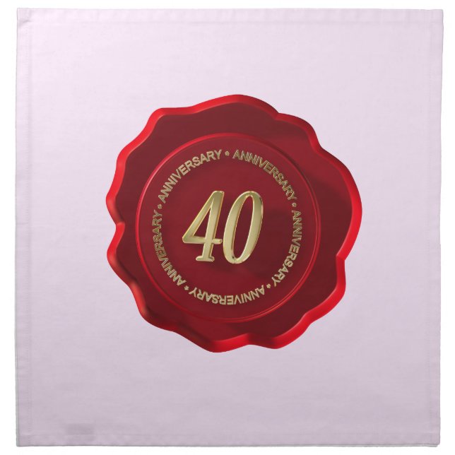 40th anniversary red wax seal napkin (Front)