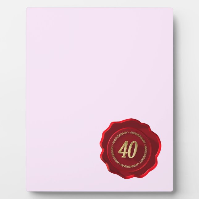 40th anniversary red wax seal plaque (Front)