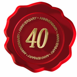 40th anniversary red wax seal statuette