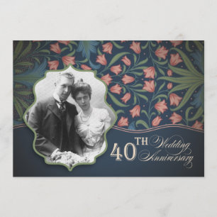 40th anniversary romantic photo invitation