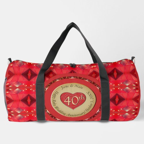 40th Anniversary Ruby  Duffle Bag