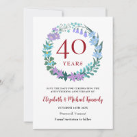 40th Anniversary Ruby Floral Wreath