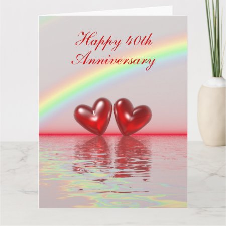 40th Anniversary Ruby Hearts Card